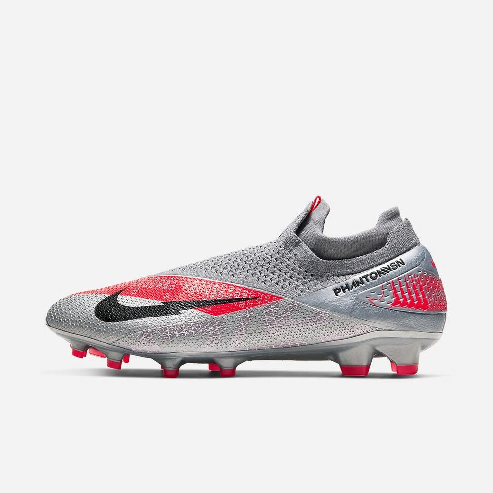 Crampon De Foot Nike Phantom Vision 2 Elite Dynamic Fit FG Grise 4756-921 Metallic Bomber Grey/Particle Grey/Laser Crimson/Black Homme | VJA-62583336